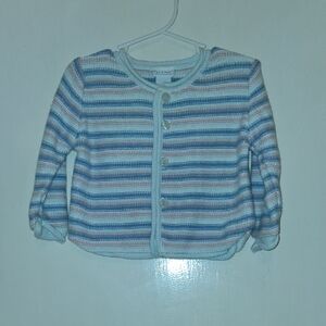 Piper & Posie Striped Blue and White Kids Cardigan